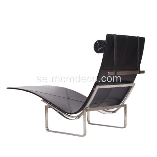 Poul Kjarholm PK24 Läder Chaise Lounge Chair